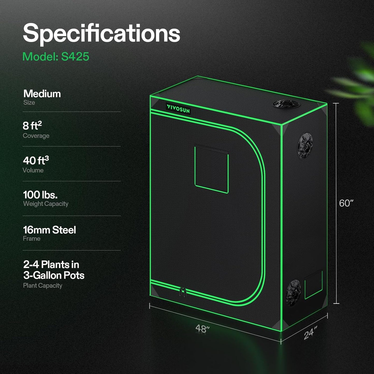 VIVOSUN S448 4x4 Grow Tent,