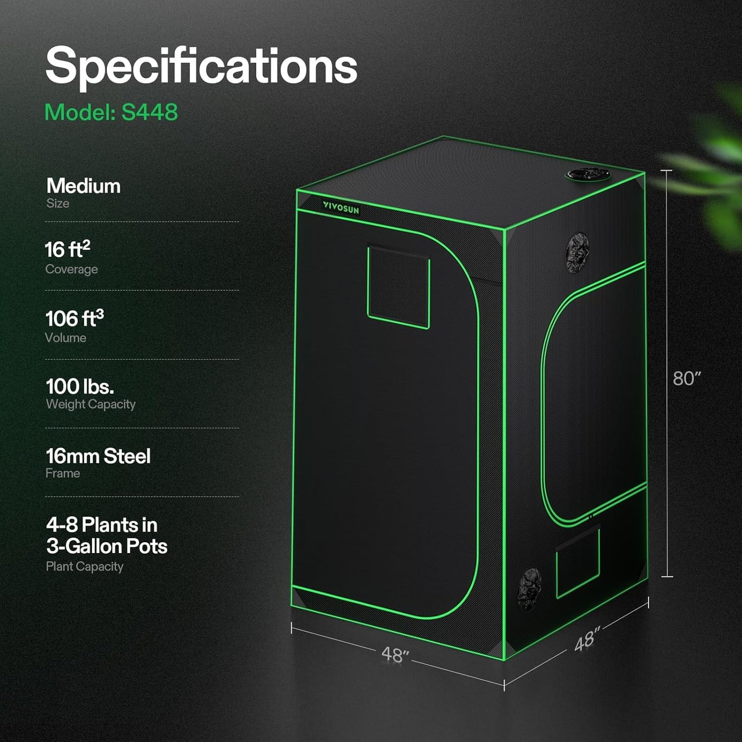 VIVOSUN S448 4x4 Grow Tent,
