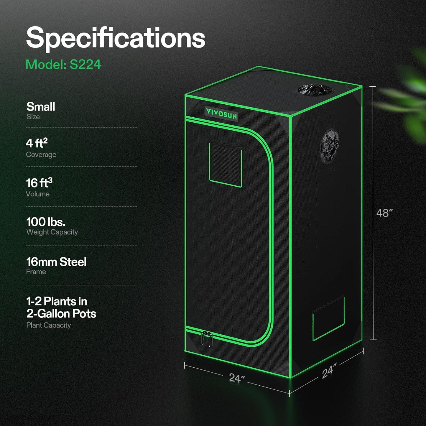 VIVOSUN S448 4x4 Grow Tent,