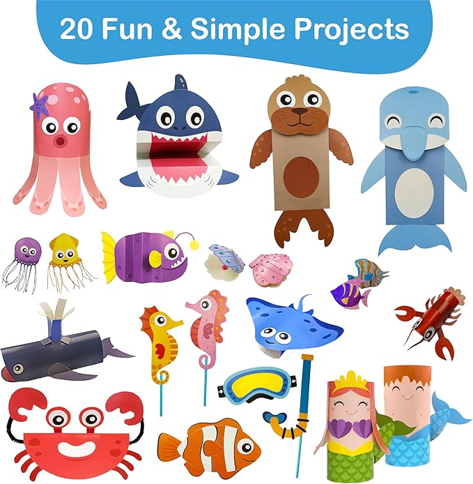 20 Crafts in a Box🎨Simple Paper Crafts for Kids✂