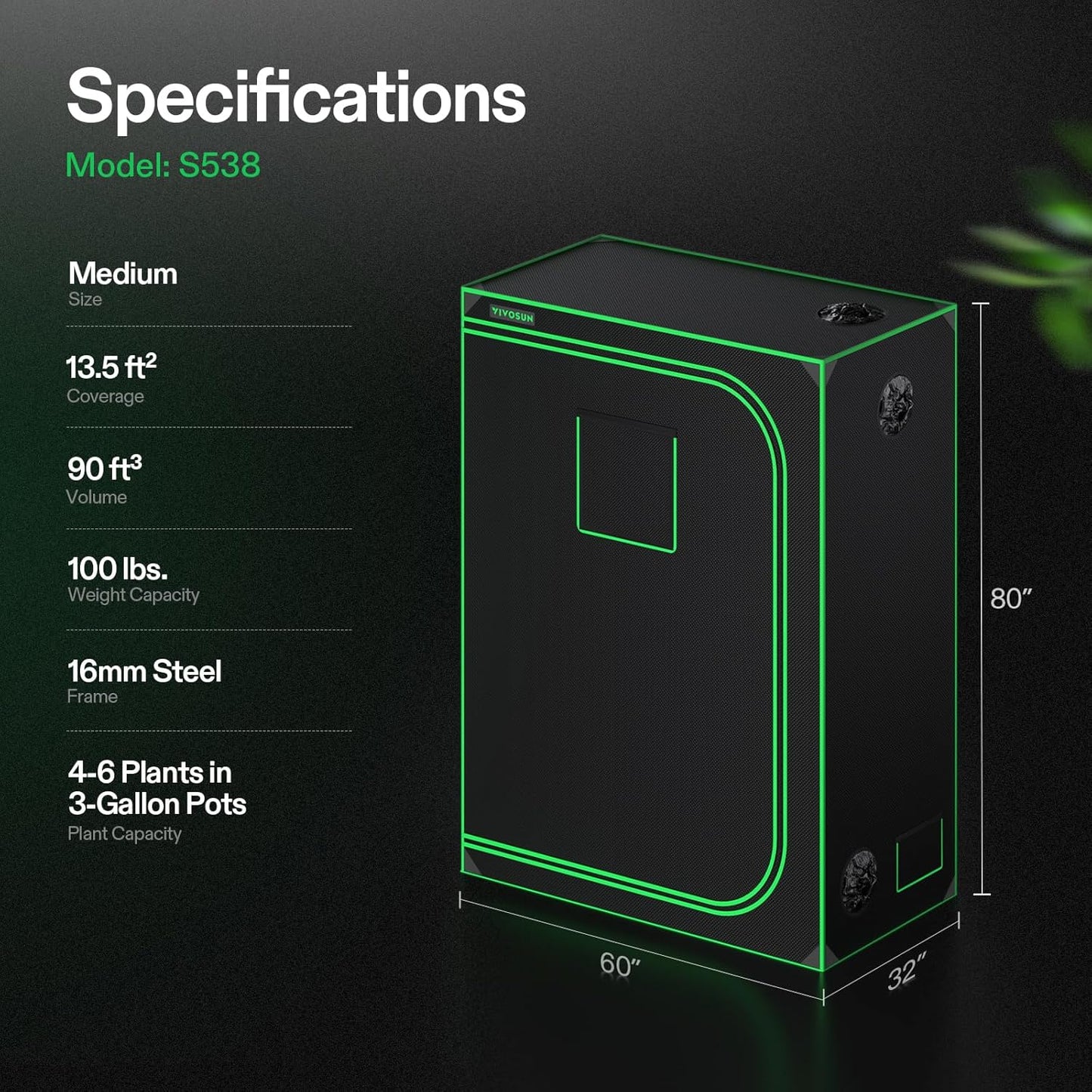VIVOSUN S448 4x4 Grow Tent,