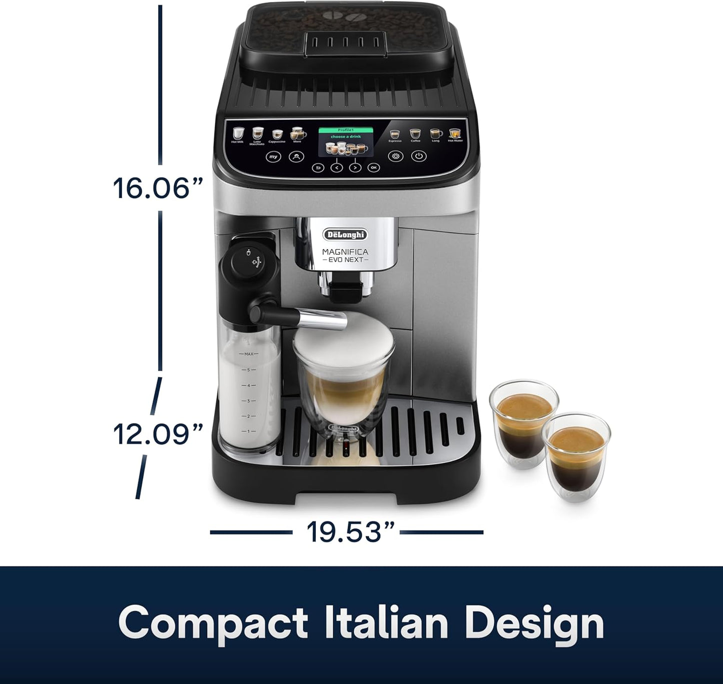 De'Longhi Magnifica Evo Automatic Espresso & Coffee Machine with Auto Milk Frothe