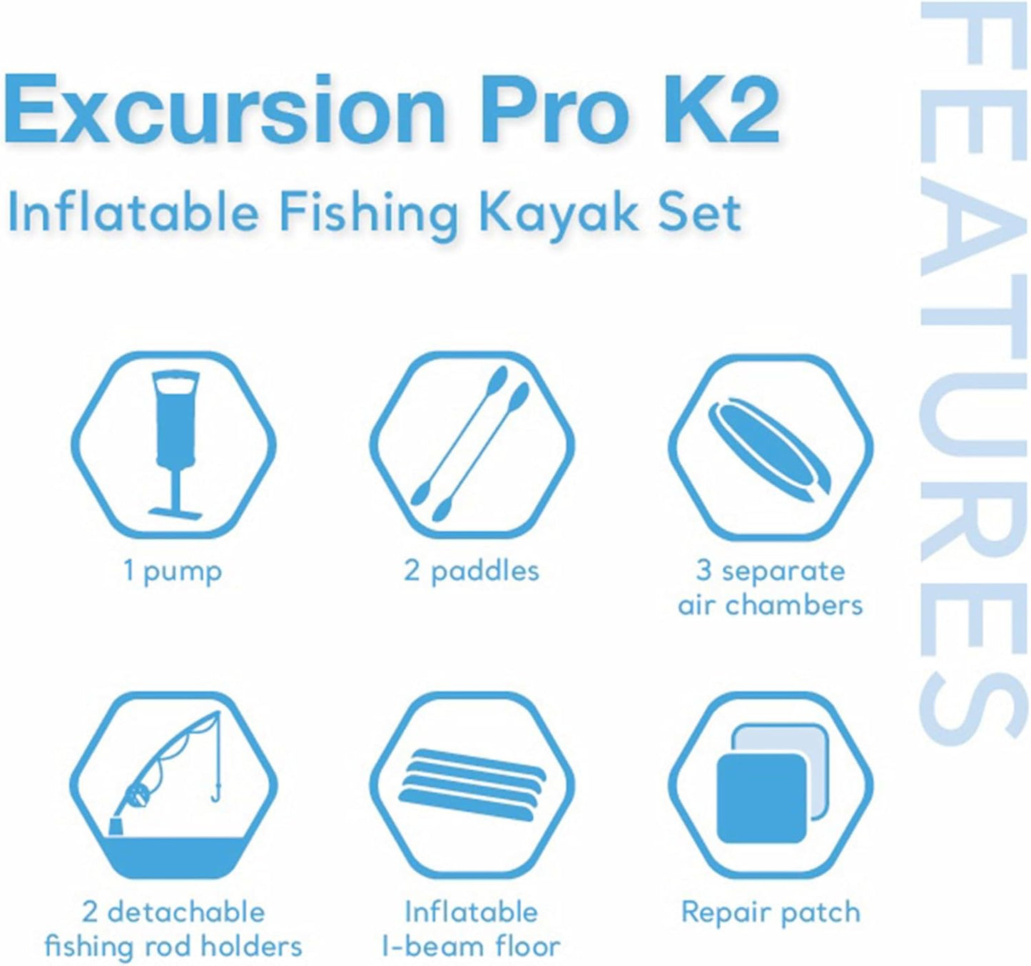 Intex 68309EP Excursion Pro K2 Inflatable Kayak Set