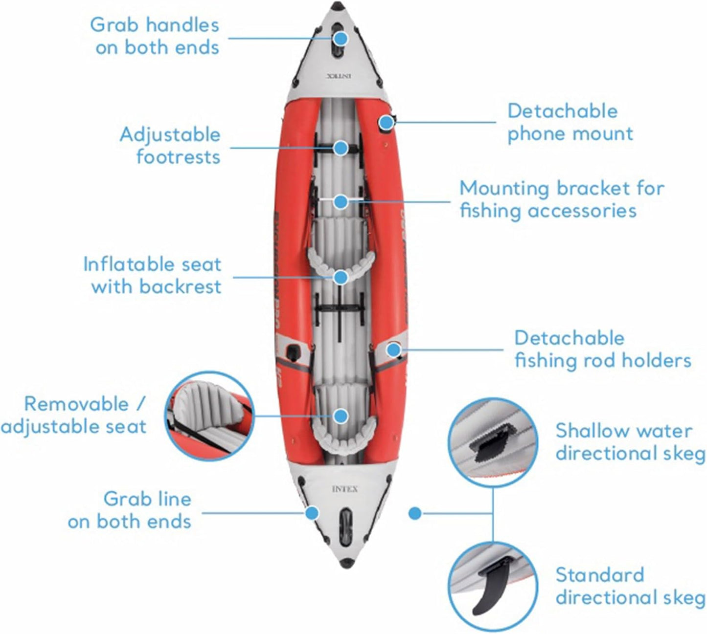 Intex 68309EP Excursion Pro K2 Inflatable Kayak Set