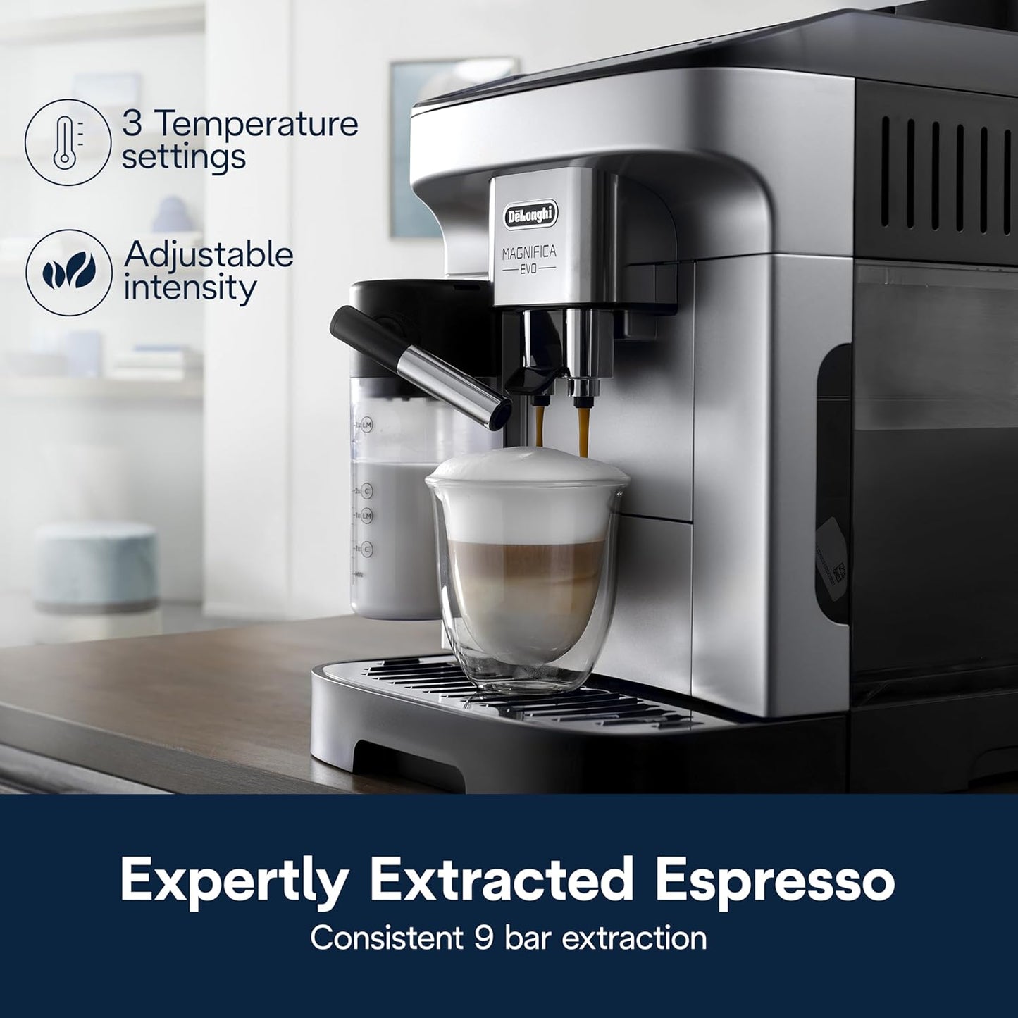 De'Longhi Magnifica Evo Automatic Espresso & Coffee Machine with Auto Milk Frothe