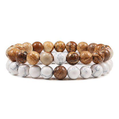 Natural Lava Stone Tiger Eye Beaded Yoga Bracelets