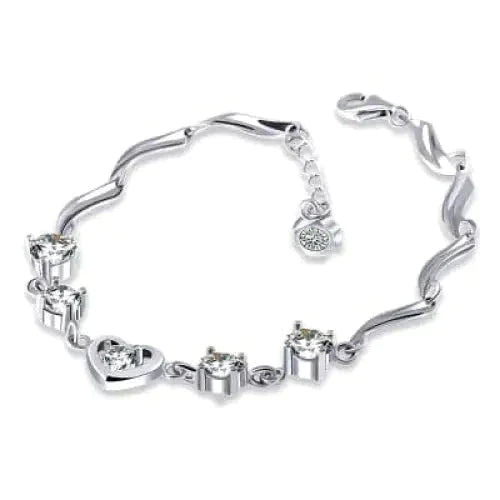 Heart-Shaped Crystal Zircon Bracelet Petite